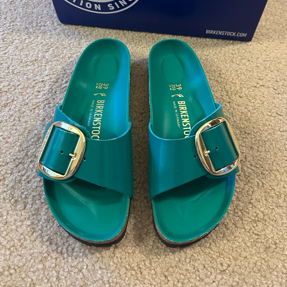 Birkenstock Madrid Big Buckle Green Sandals